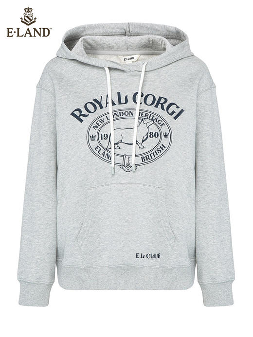 ELAND衣恋2022年春季新款简约宽松ins风印花连帽抽绳套头卫衣女EEMTC12Q1N 商品图4