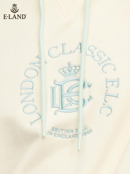 ELAND衣恋2022年春季新款小众洋气宽松设计感字母徽章圆领卫衣女EEMTC12E4M 商品图3