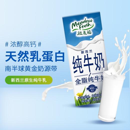 新西兰进口牛奶 纽麦福（Meadow fresh）3.5g蛋白质 高钙全脂纯牛奶 250ml*24盒 整箱装 商品图0