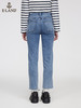 ELAND衣恋2022年春季新款简约修身裤脚设计感开衩纯色牛仔长裤女EETJC12H1M 商品缩略图2
