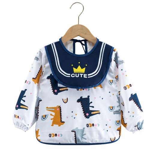 【防水耐脏 解决妈妈烦恼】儿童罩衣全身防水长袖反穿衣宝宝吃饭衣围裙小孩罩衣婴儿围兜护衣 商品图4