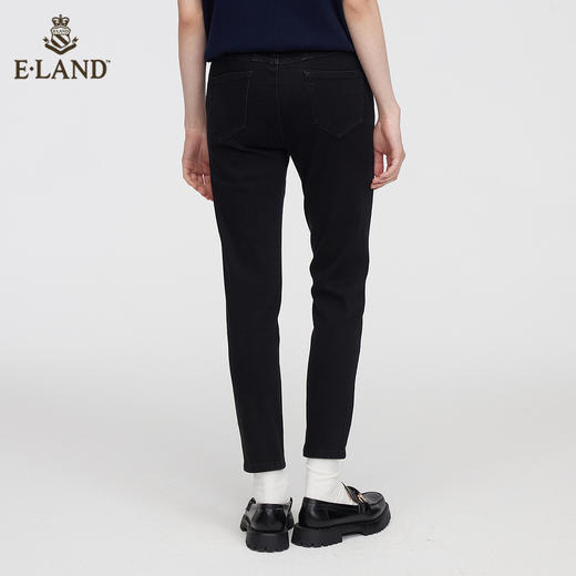 ELAND简约纯色修身小脚裤牛仔裤EETJC11E1C 商品图2