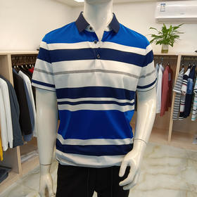夏季薄款条纹短袖日常休闲时尚男士polo衫  AMF91067-A