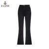 ELAND衣恋2022年春季复古港风裤脚毛边显瘦喇叭纯色牛仔裤女EETJC12H2M 商品缩略图3