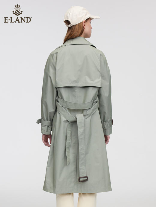 ELAND衣恋2022年春季新款气质薄荷色翻领双排扣可拆腰带风衣女EEJTC12H4B 商品图2