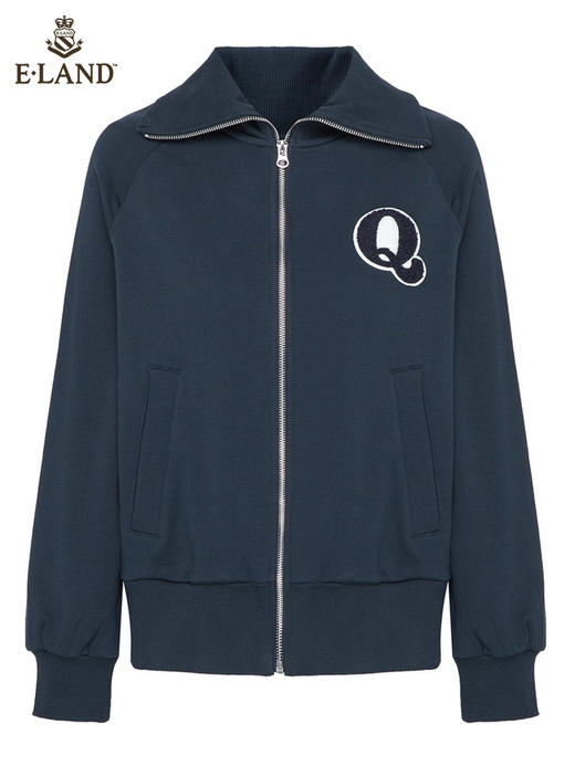 ELAND衣恋2022年春季新款运动风半开纯色“Q”休闲长袖拉链外套女EEMTC12Q2N 商品图3