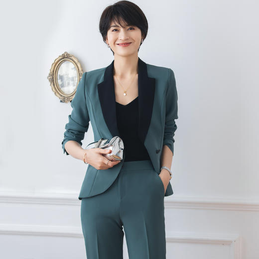 春秋款职业装气质女神范时尚拼接领ol工作服 商品图2