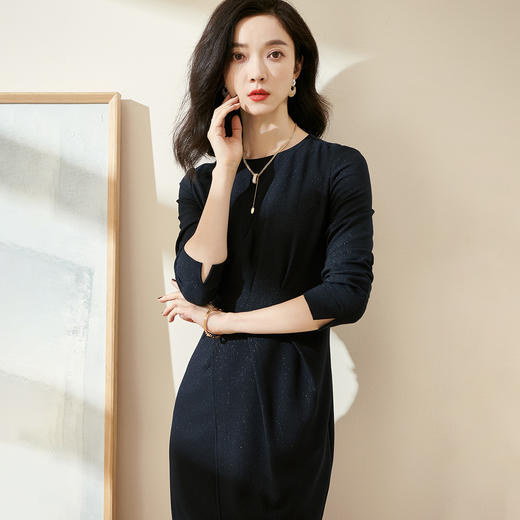 剩S/M 米思阳2025春季新款时尚气质轻奢亮葱连衣裙高腰修身显瘦裙子0008 商品图1