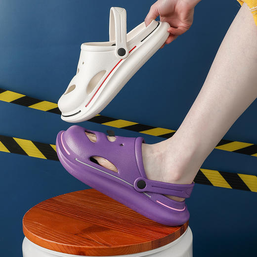 【一鞋两穿 踩屎气垫感】男女室内/外防滑洞洞鞋 久穿耐磨 防撞鞋头 透气夏季防臭拖鞋 柔韧有型灵活弯曲 商品图3