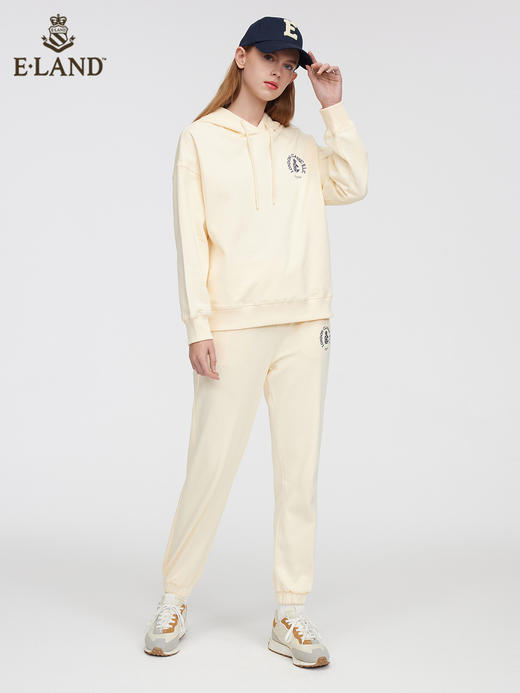 ELAND衣恋2022年春季新款原创休闲运动绣花宽松连帽长袖卫衣女EEMTC12E5M 商品图1