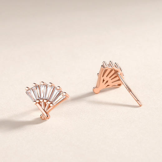 子佩集【小扇子】S925银几何耳钉【JHY-E000276B】 商品图3