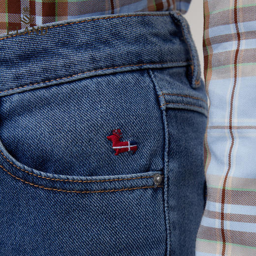 ELAND简约纯色修身小脚裤牛仔裤EETJC11E1C 商品图3