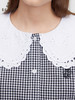 ELAND衣恋2022年春季新款小众设计感甜美花边领灰色格纹衬衫女EEBWC12H1B 商品缩略图3
