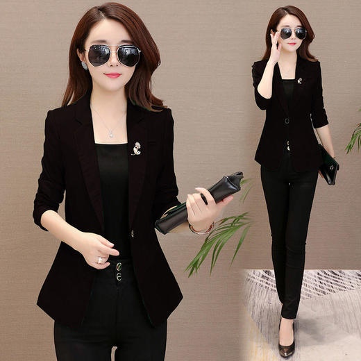 TZF-KMHY220302新款时尚气质休闲薄款小西装外套 商品图0