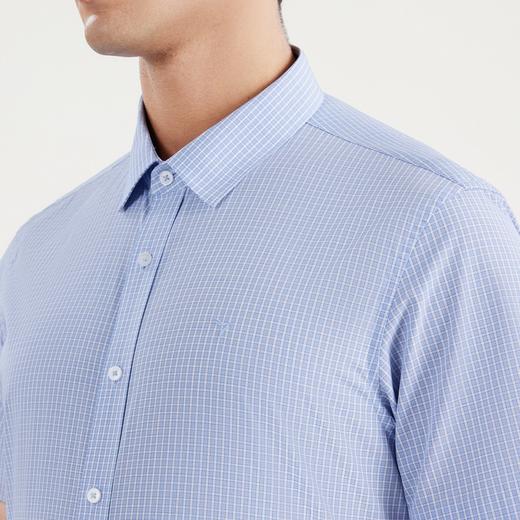 【特价】【易去污】柒牌格子衬衫男夏季新款商务青年休闲翻领短袖衬衣	122A70010 商品图2