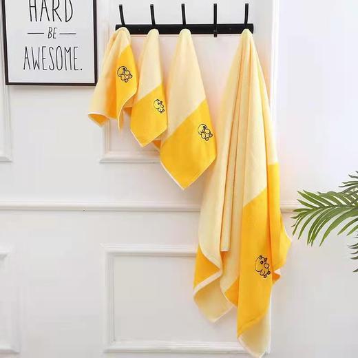 小黄鸭美美毛巾浴巾方巾三件套 商品图1