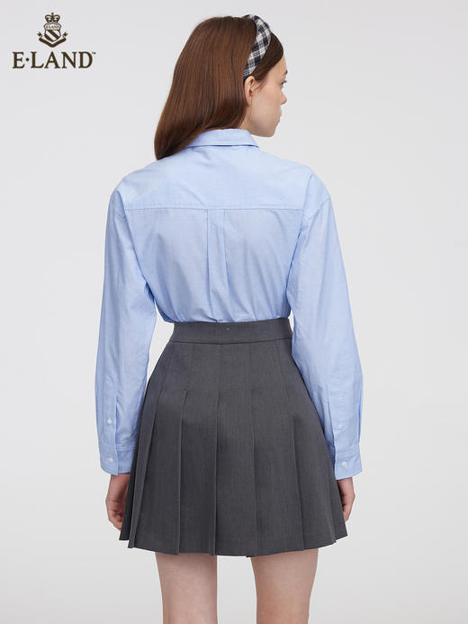 ELAND衣恋2022年春季新款学院风设计感长袖衬衫女EEYWC11H2M 商品图1