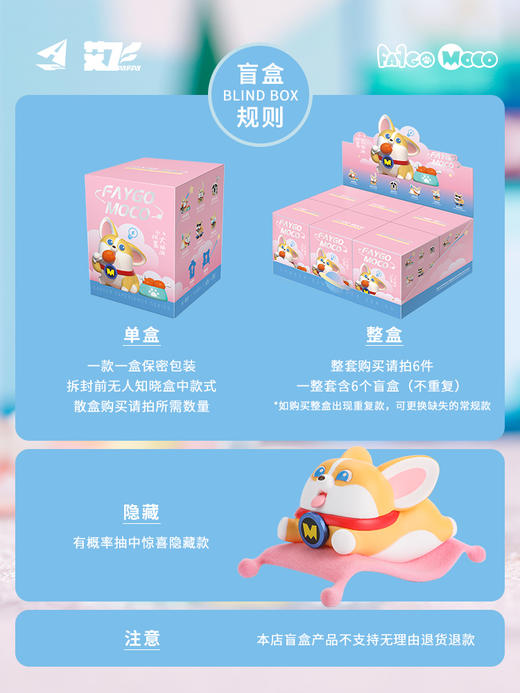 玩乐主义 飞狗MOCO盲盒职业体验系列柯基玩具柴犬公仔动物摆件狗 商品图1