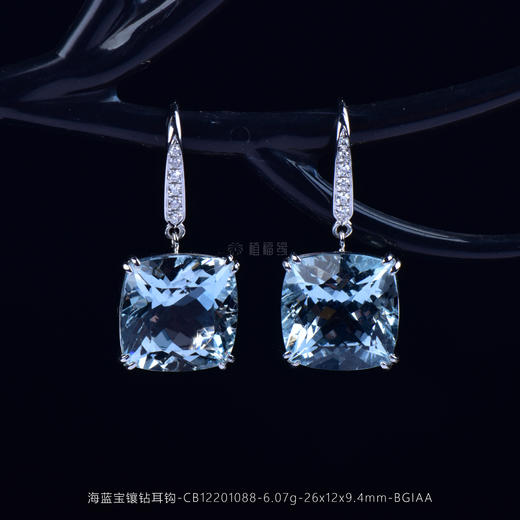 【海天一色】海蓝宝镶钻耳钩-CB12201088 商品图1