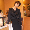 黑色衬衫女2022春季新款v领长袖气质减龄御姐范衬衣高级感 商品缩略图1