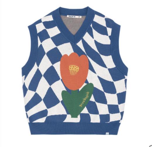 PROS/Y553扭曲棋盘格满印背心 商品图0