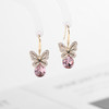 韩国气质简约微镶锆石水晶蝴蝶耳环耳钩  SM-HR01218 商品缩略图3