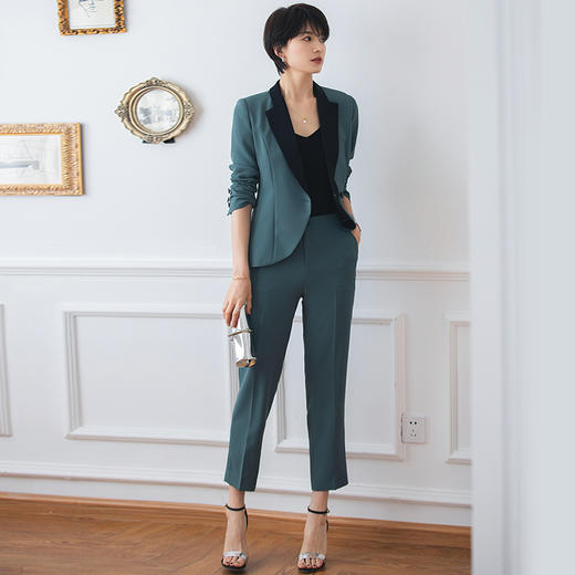 春秋款职业装气质女神范时尚拼接领ol工作服 商品图4