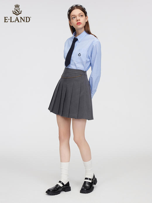 ELAND衣恋2022年春季新款学院风设计感长袖衬衫女EEYWC11H2M 商品图0