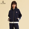 ELAND衣恋2022年春季新款甜酷藏青色撞色立领拉链运动卫衣女EEMTC12E3B 商品缩略图0