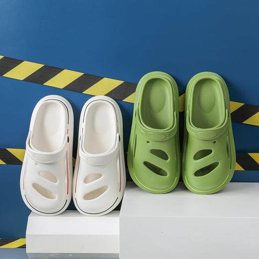 【一鞋两穿 踩屎气垫感】男女室内/外防滑洞洞鞋 久穿耐磨 防撞鞋头 透气夏季防臭拖鞋 柔韧有型灵活弯曲 商品图1