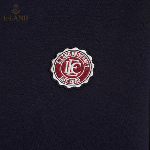 ELAND衣恋2022年春季新款甜酷藏青色撞色立领拉链运动卫衣女EEMTC12E3B 商品图4