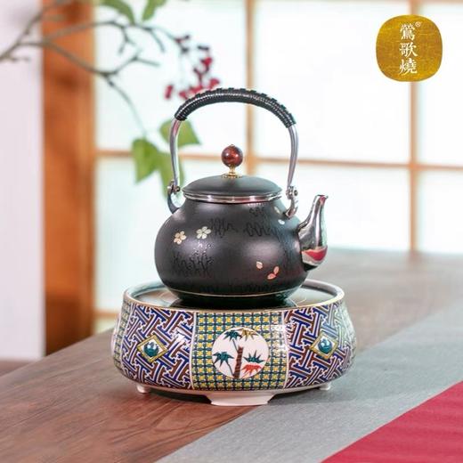 莺歌烧古九古烧系列矮炉电陶炉静音九谷茶炉家用台式小型迷你烧水煮茶器电陶炉 商品图1