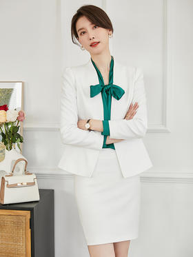 白色西装套装女秋冬职业正装面试套裙时尚气质高端酒店经理工作服