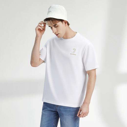 柒牌短袖t恤男夏季新款虎年刺绣时尚休闲纯棉宽松圆领体恤衫	122T71320 商品图1