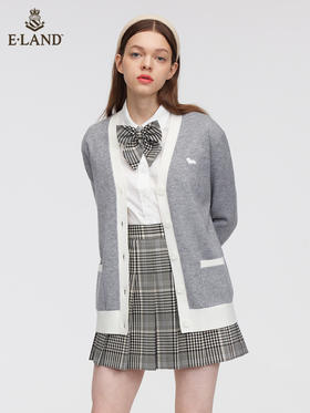 ELAND衣恋2022年春季新款小众洋气别致中长款针织开衫毛衣外套女EECKC12Q2N