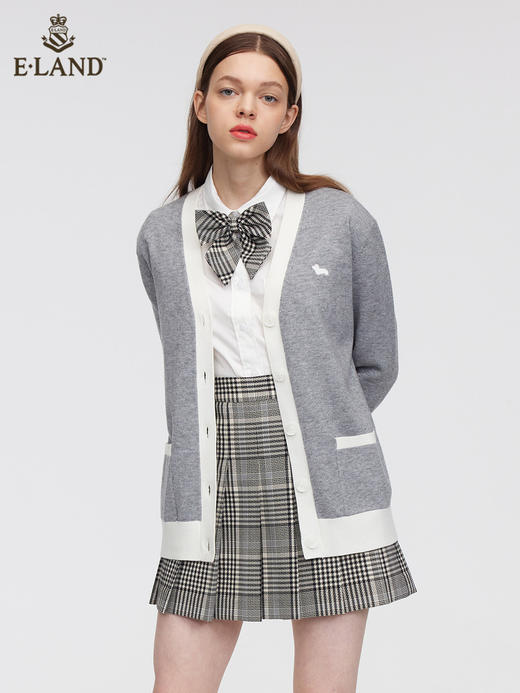 ELAND衣恋2022年春季新款小众洋气别致中长款针织开衫毛衣外套女EECKC12Q2N 商品图0