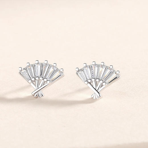 子佩集【小扇子】S925银几何耳钉【JHY-E000276B】 商品图4