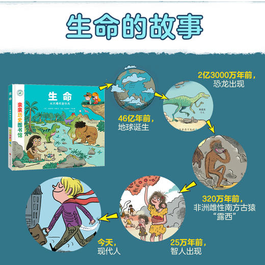 亲亲历史图书馆（精装礼盒装共8册）儿童历史生命交通恐龙探索艺术 商品图3