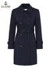 ELAND衣恋2022年春季新款简约显瘦纯色双排扣腰带中长款风衣女EEJTC12H2C 商品缩略图2