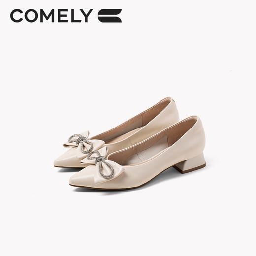 康莉尖头蝴蝶结甜美浅口工作鞋KYQ21059 商品图4