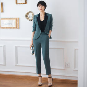 春秋款职业装气质女神范时尚拼接领ol工作服