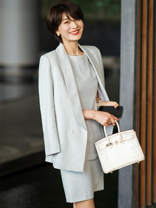 高级感西装外套女春季两件套名媛连衣裙正装气质套裙 商品图2