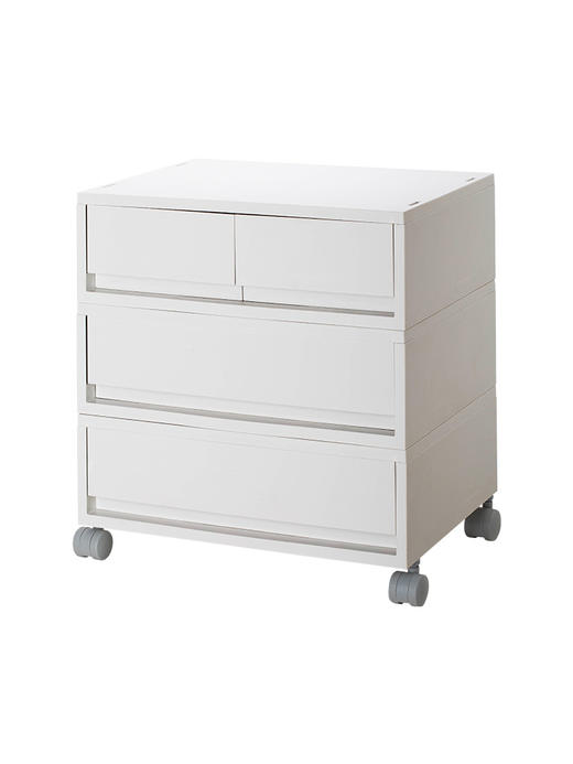 霜山抽屉式收纳盒桌面A4文件储物盒可加滑轮内衣袜子衣物整理盒 商品图4