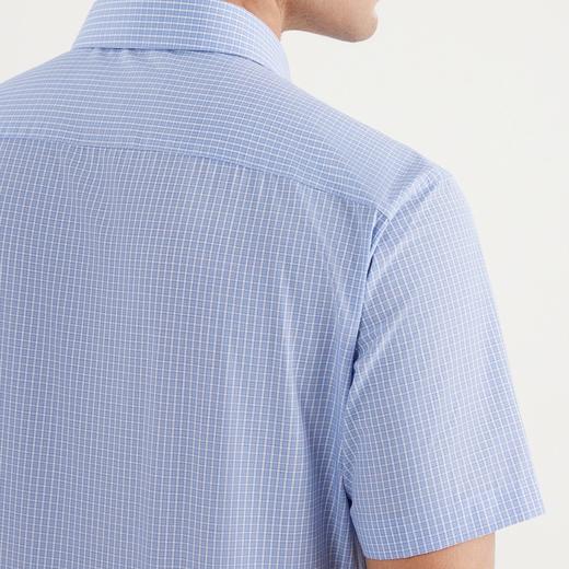 【特价】【易去污】柒牌格子衬衫男夏季新款商务青年休闲翻领短袖衬衣	122A70010 商品图3