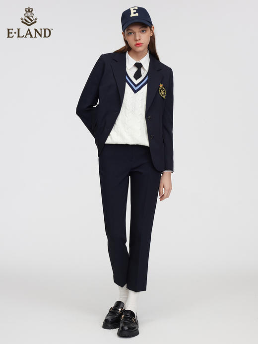 ELAND衣恋2022年春季新款通勤英伦风质感宽松遮肉垂感西装长裤女EETCC12H2C 商品图0