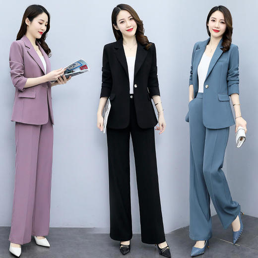 时尚休闲气质高级感，西装阔腿裤两件套 HR-GJC6211 商品图0