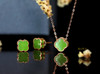 18K玫瑰金和田玉（碧玉）项链--幸运四叶草 /四叶草8*8mm/链长40+2cm/苹果绿 商品缩略图2