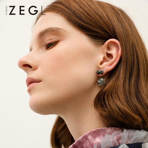 蝴蝶结耳钉女气质韩国简约小巧网红耳坠2021新款潮女耳环银针耳饰 商品图2