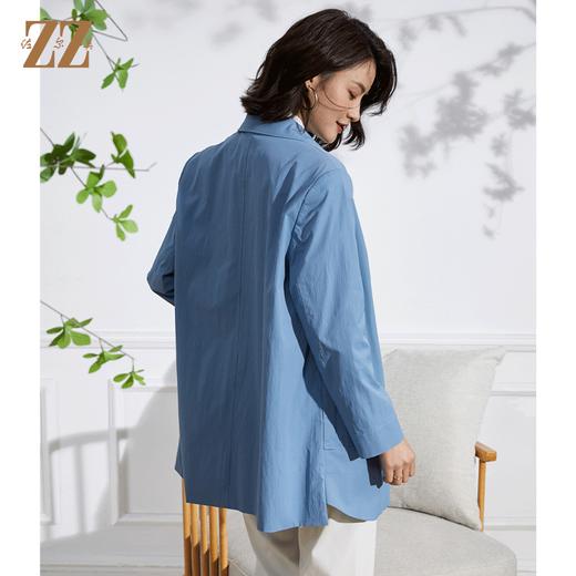 佐尔美春季新款气质时尚百搭蓝色红色中长风衣E13FZ39 商品图4