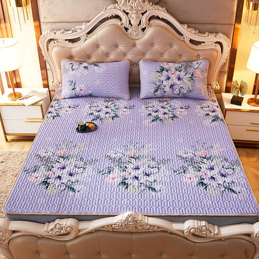 【大豆纤维 乳胶凉席三件套】夏日睡眠黑科技 天然冰感 清爽透气 凉感冰丝面料 不闷不热不沾身 自带清凉 持久凉爽 商品图3